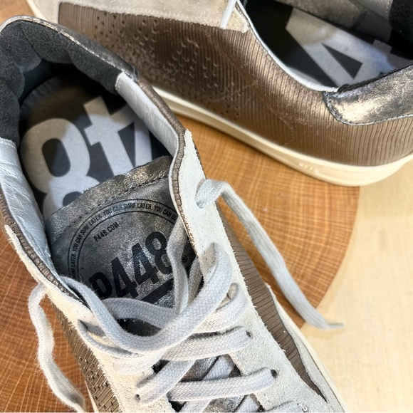 *P448 | John Sneaker in Roccia Suede Leather Low Top Sneakers Size 39/8.5-9 - Picture 3 of 16